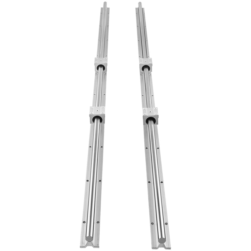 KFFKFF Linear Movement Kit, SBR20 1500mm, Includes Two SBR20 Rails of 59 in/1500 mm & Four SBR20UU Blocks, Perfect for Custom CNC and Automated Projects
