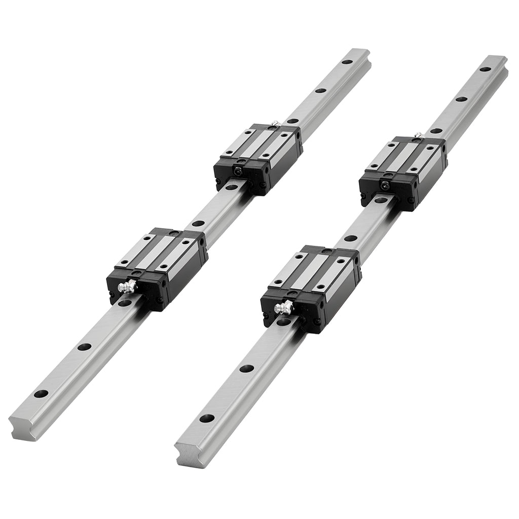 KFFKFF Linear Rail Guide Kit, HGR20, Includes 2PCS 600 mm (23.62 inch) Rails, 1PCS Ball Screw, 4PCS Slide Blocks, BF12/BK12 End Support, Coupling, and Nut Housing, Suitable for DIY CNC Machines