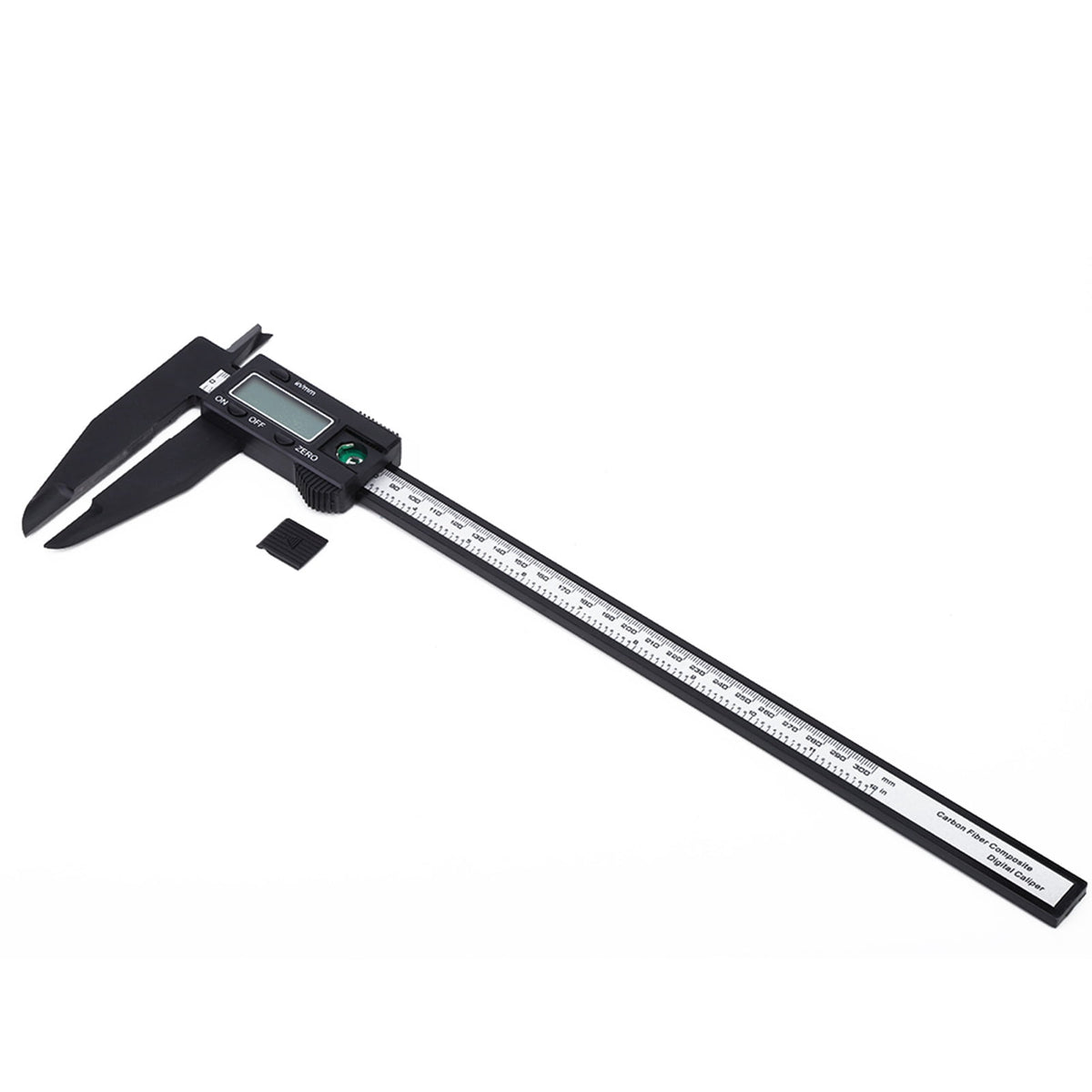 M Buder Digital Electronic Caliper 6 Inches / 150mm Carbon Fiber Ruler with Long Jaw Accurate Measuring Tool LCD Screen Display Metric Imperial Conversion for Woodworking DIY Home Improvement Black