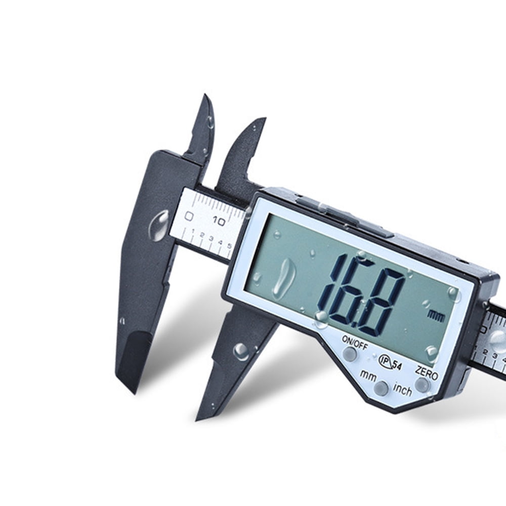M Buder Electronic Caliper 6 Inches / 15.24 cm Digital Display Vernier Large LCD Screen IP54 Waterproof Lightweight Plastic Caliper for Antique Measuring DIY Tool