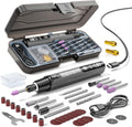 Mini Electric Rotary Tool Set With Led Light & Digital Display, Mini Cordless Rotary Tool, 6 Adjustable Spin Speed Tools, USB Charging for Crafting, Sanding, Polishing, Drilling (Gray)