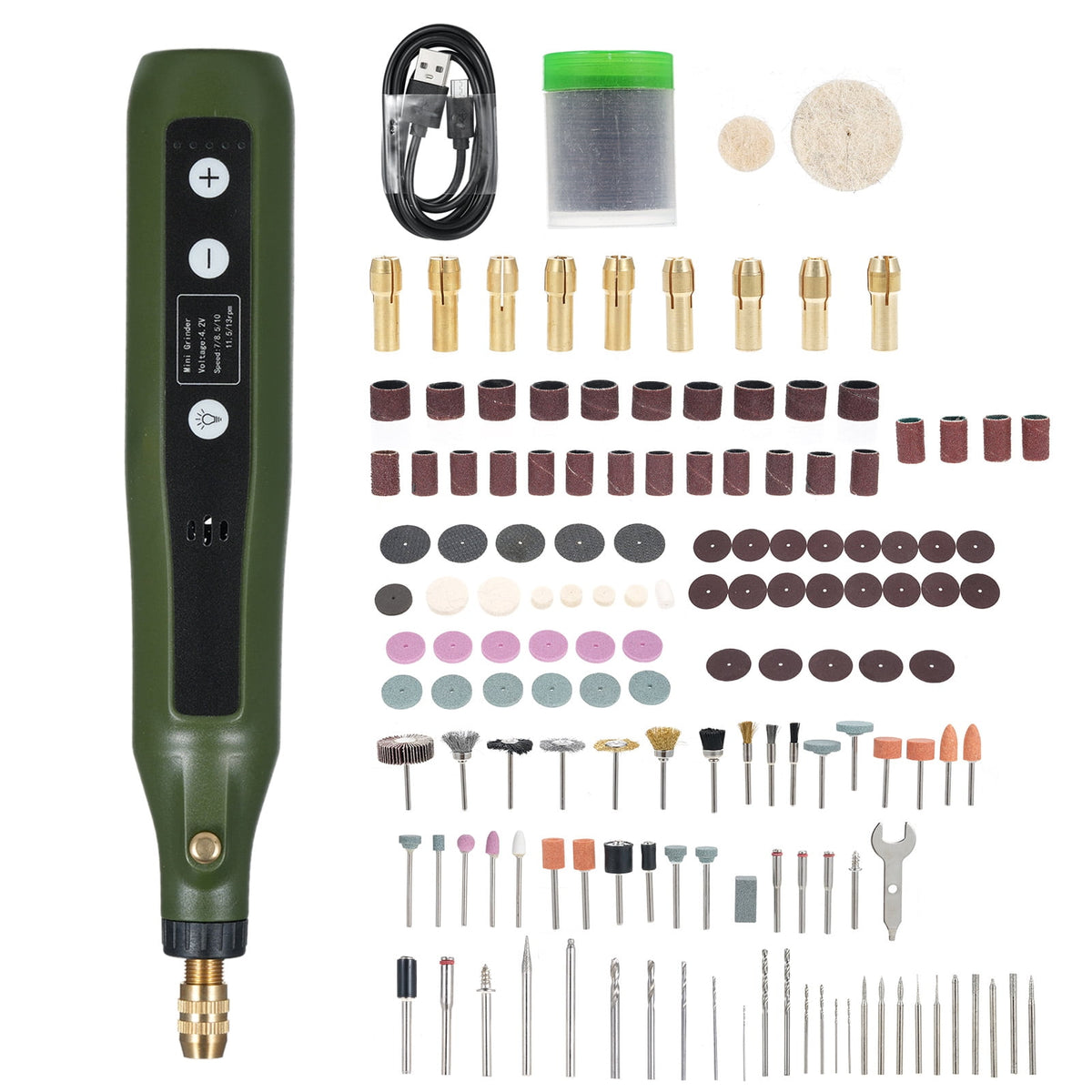 Mini Tool Kit 5-Speed Grinder Set Multi-Purpose 4.2V Power Tools With 180Pcs Accessories For Engraving Sanding Grinding Polishing Carving Etching DIY Crafting