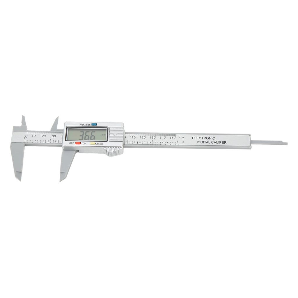 NFTIGB Digital Caliper Electronic LCD Screen Displays 6 inches / 150 mm Measuring Tool Inch Millimeter Conversion PA66 Silver