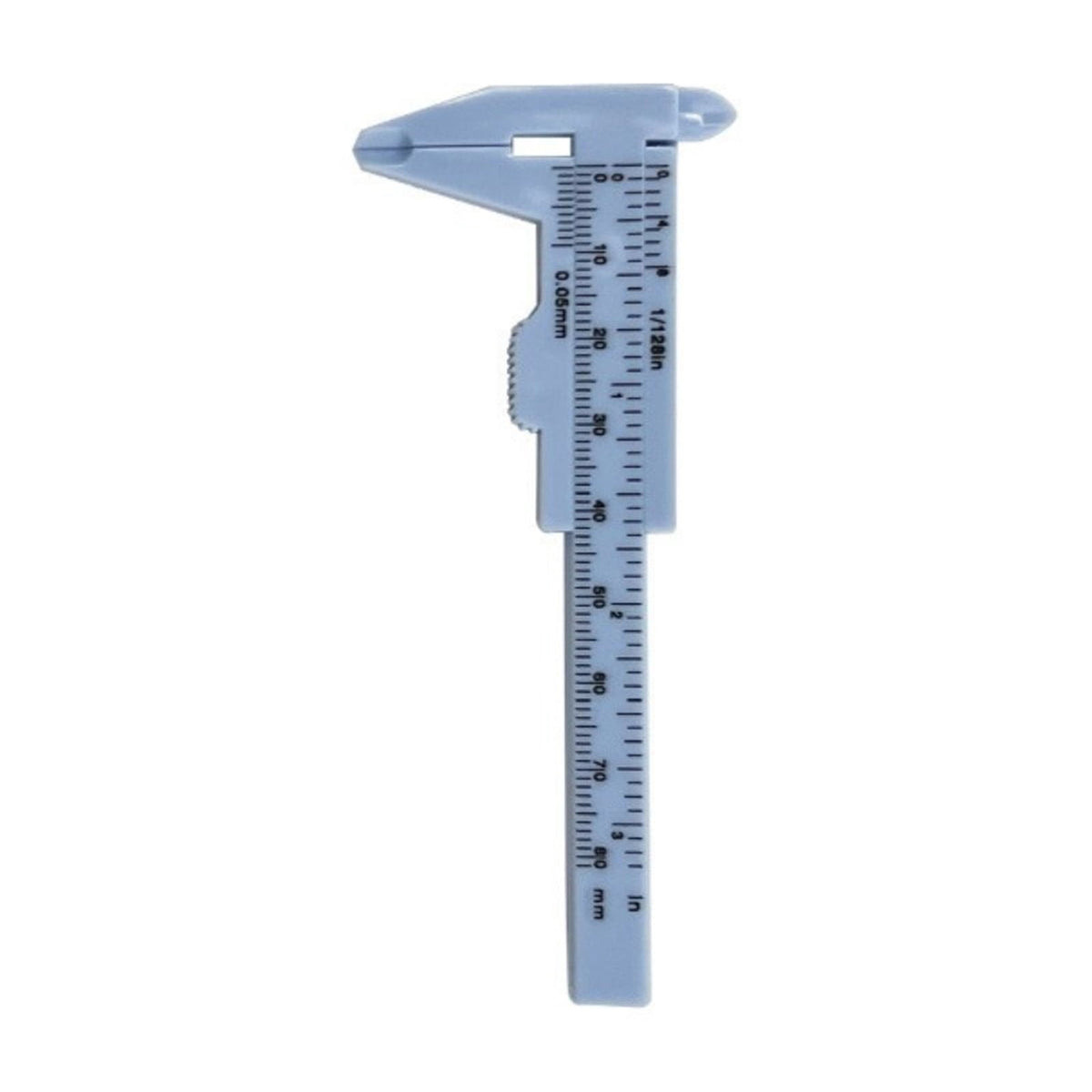 Plastic Vernier Caliper 0.1mm Precision 0 To 80mm Scale Lightweight for Workshop School Projects