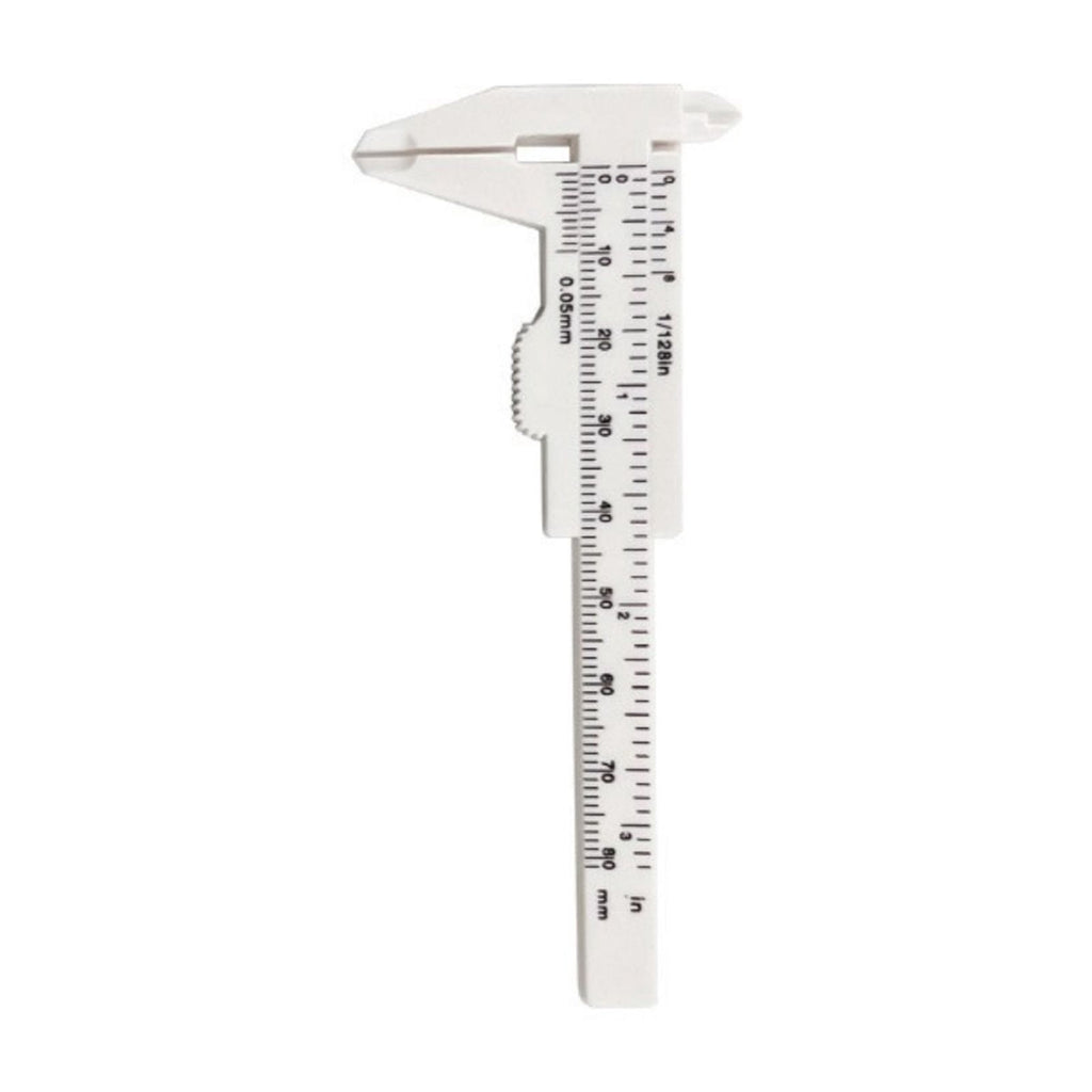 Plastic Vernier Caliper 0.1mm Precision 0 To 80mm Scale Lightweight for Workshop School Projects