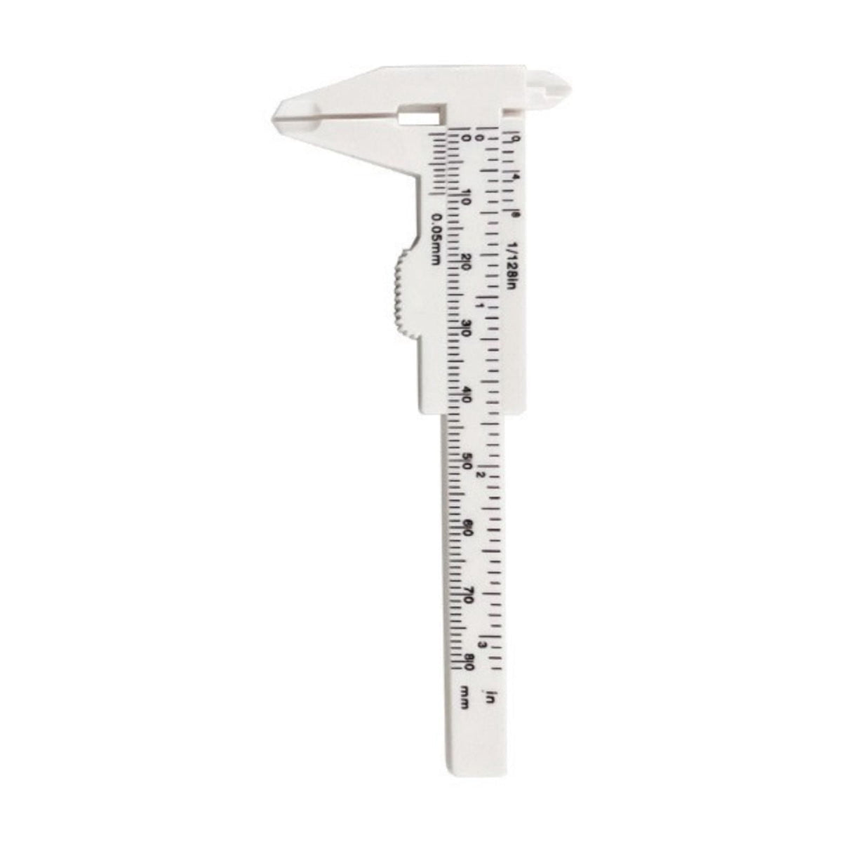 Plastic Vernier Caliper 0.1mm Precision 0 To 80mm Scale Lightweight for Workshop School Projects