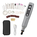 Polishing Buffing Wheel Set Mini Portable Tool Set Mini Cordless Grinder Handheld Rechargeable Electric Drill USB Charging 5-Speed with Multiple Attachments LED Light for Cutting Sanding Engraving
