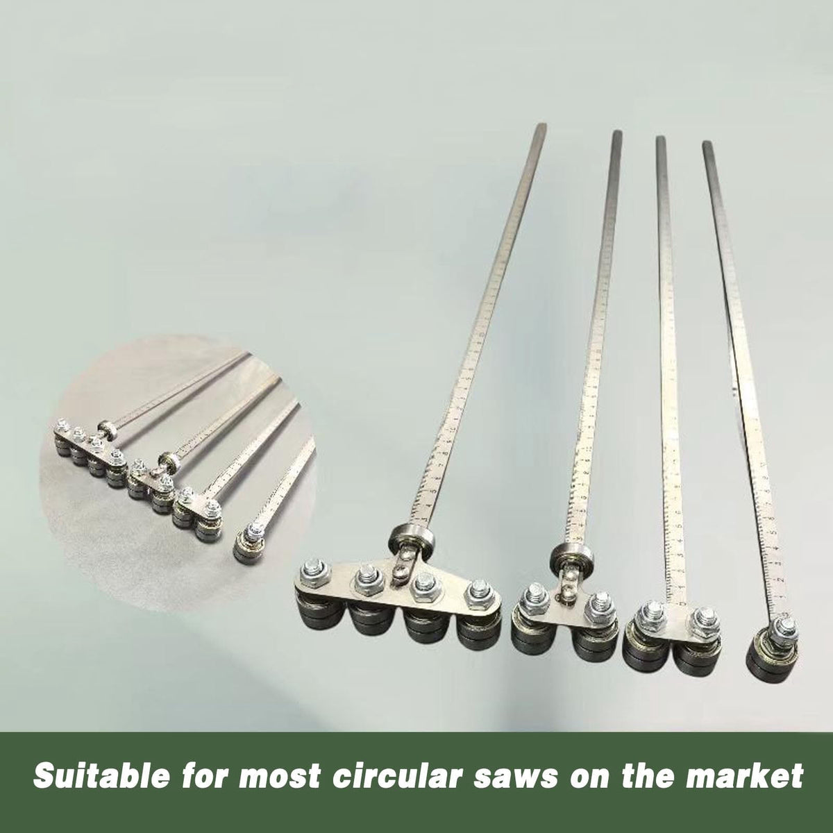 Positioning Calipers for Precise Measurements & Easy Wood Cutting, Stainless Steel Cutting Guide for Circular Saws, Adjustable Guide Rail Double axis 500mm