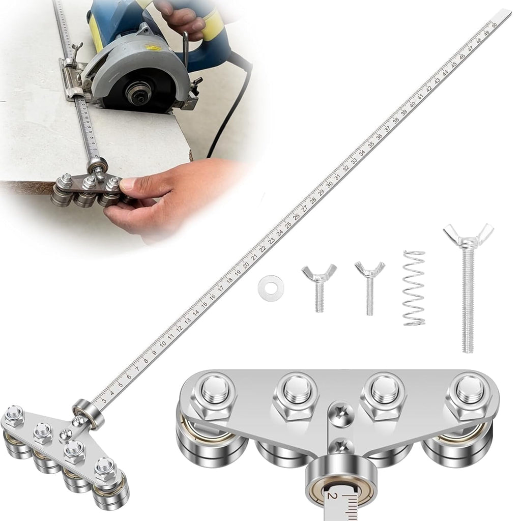 Positioning Calipers for Circular Saw, Stainless Steel Rip Cut Circular Saw Guide, Adjustable Guide Rail for Woodworking Positioning Cutting