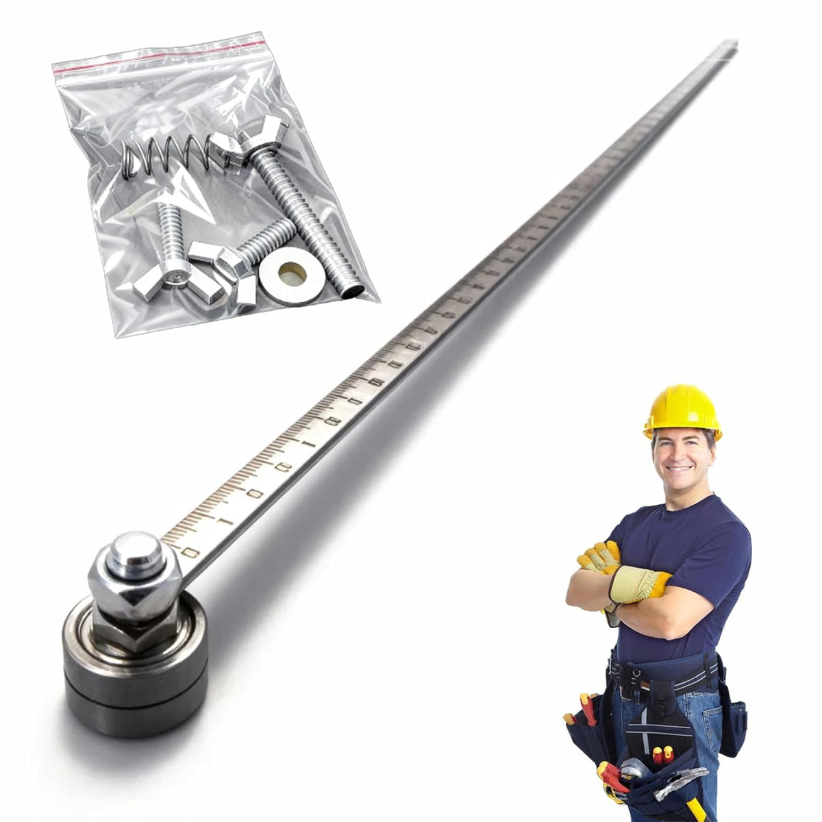 Positioning calipers for precise measurements&easy wood cutting,Circular saw guide,Precision Cutting Guide for Circular Saws,Adjustable Guide Rail, Stainless Steel Caliper Guide Rail