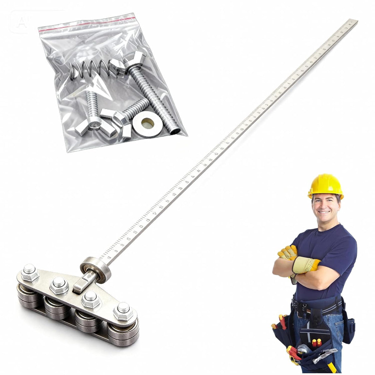 Positioning calipers for precise measurements&easy wood cutting,Circular saw guide,Precision Cutting Guide for Circular Saws,Adjustable Guide Rail, Stainless Steel Caliper Guide Rail