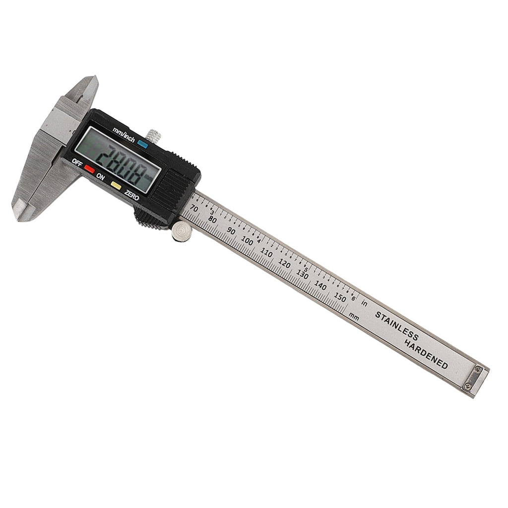 Professional Stainless Steel Digital Caliper 6 inches / 150 mm Electronic Vernier Micrometer Measuring Tool with High Precision LCD Display Auto Shut Off Feature