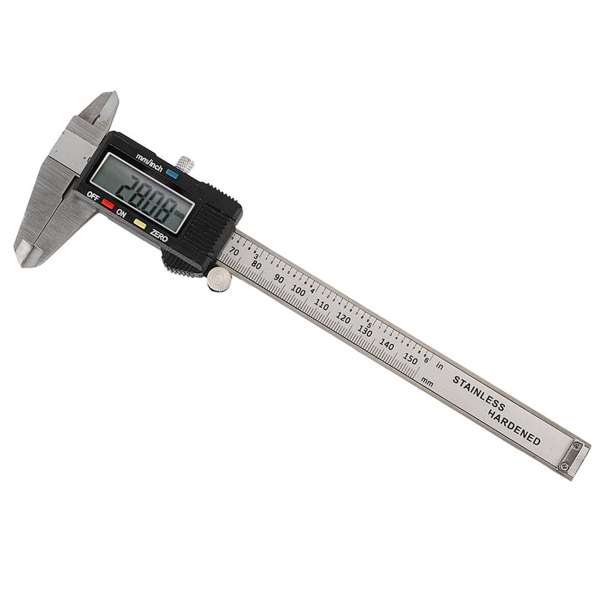 Professional Stainless Steel Digital Caliper 6 inches / 150 mm Electronic Vernier Micrometer Measuring Tool with High Precision LCD Display Auto Shut Off Feature