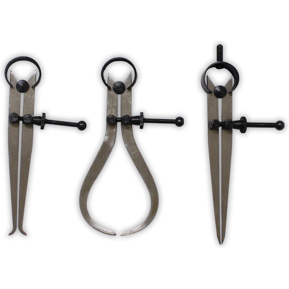 QUIX 3 Piece Caliper Set | Robust Steel Construction | Precise Locking Screw Mechanism | Versatile 4" (10.2 cm) Calipers | Ideal for Professional and Enthusiast Use