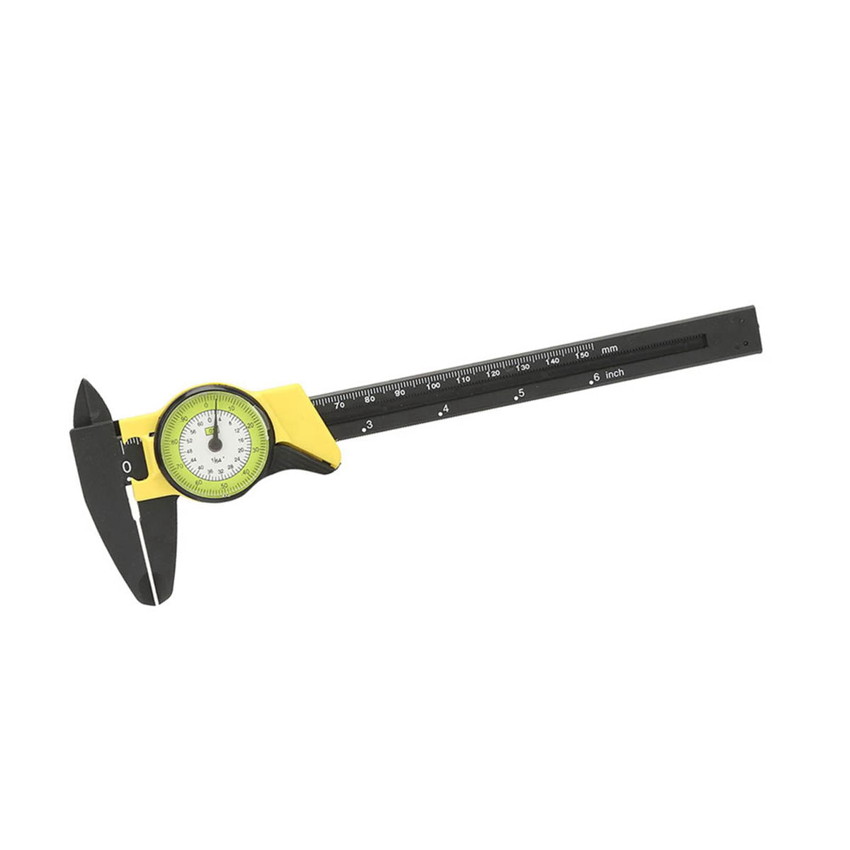 Riousery 0-6 inches / 0-150mm Plastic Dial Vernier Caliper Ruler Gauge Professional Measurement Tool for Woodworking, Jewelry, DIY Projects and General Home Use (Yellow)