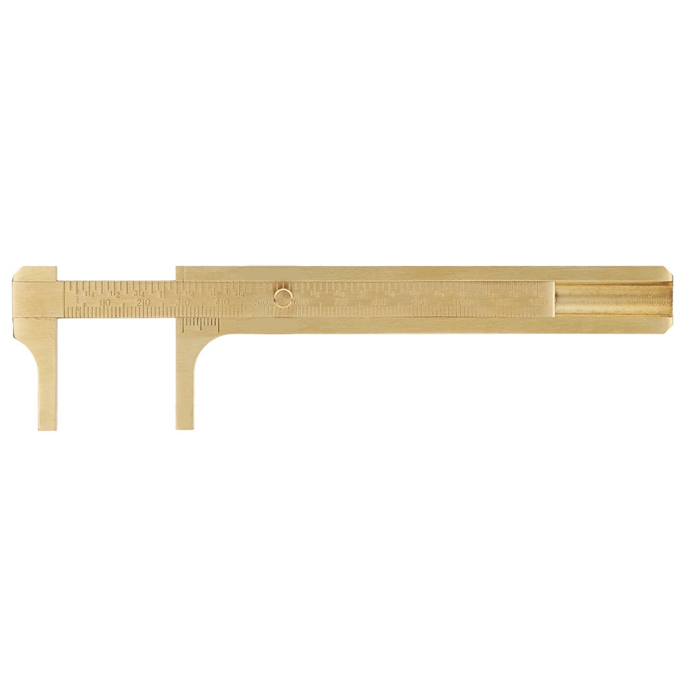 Riousery Double Scale Brass Vernier Caliper Jewelry Maker Measuring Ruler Authenticate Dimensions for Gemstones Beads Walnuts Antiques and Handcrafts 3.15 Inches 80mm
