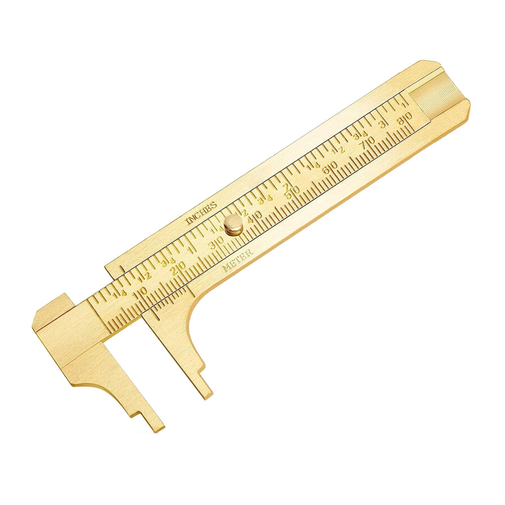 Solid Brass Caliper Measuring Tool 0.1mm Accuracy Two Sizes Compact Portable for Home DIY Craft Small Object Measurement