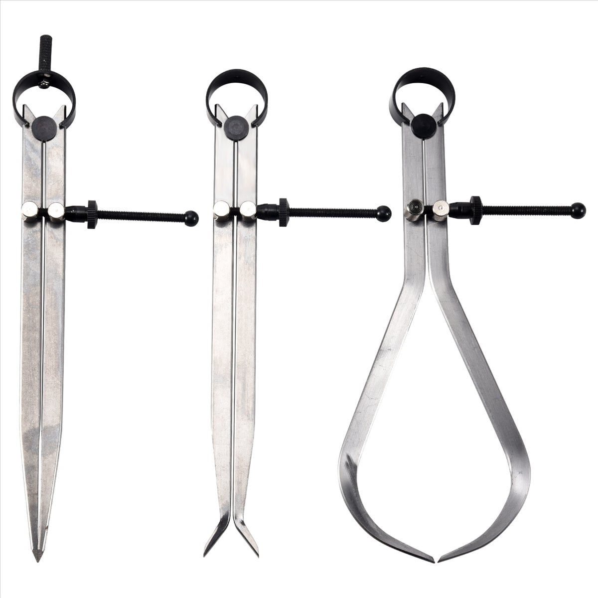 Spring Inside Outside Divider Caliper Set 8-Inch Machinist Tools 3-Pack,3 * Spring inside and outside calipers,Silver