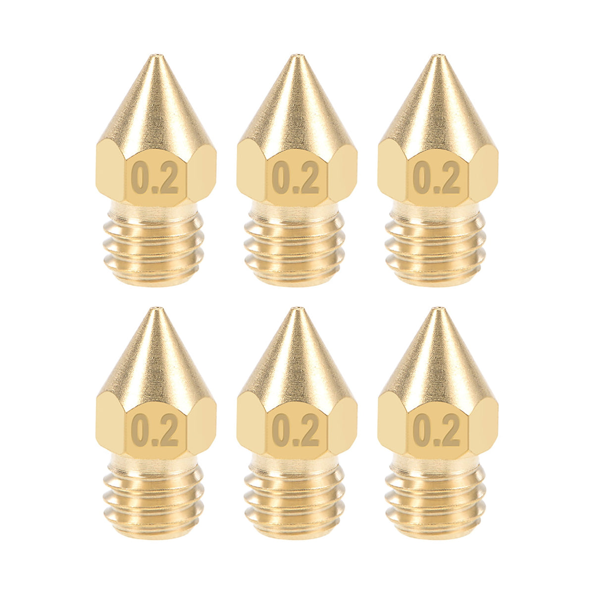 0.8mm 3D Printer Nozzle Head M6 Thread for MK8 1.75mm Extruder Print, Brass 6pcs