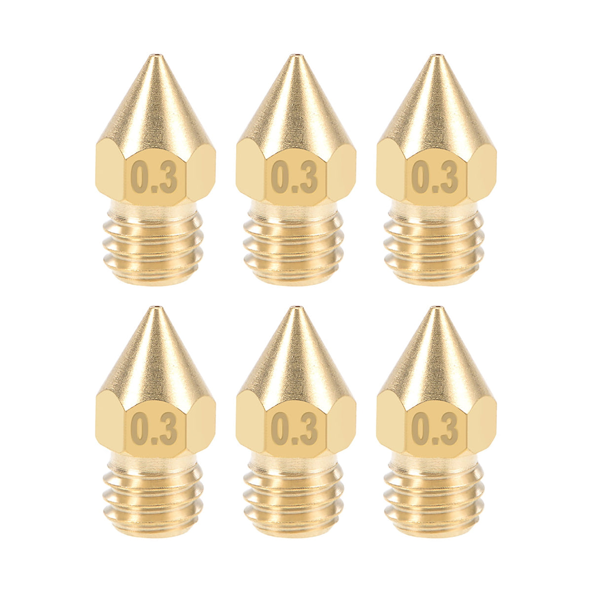 0.8mm 3D Printer Nozzle Head M6 Thread for MK8 1.75mm Extruder Print, Brass 6pcs