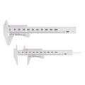 Uxcell 10pcs Mini Plastic Vernier Caliper 100mm Single Scale Metric Sliding Gauge Measuring Tool Ruler, White