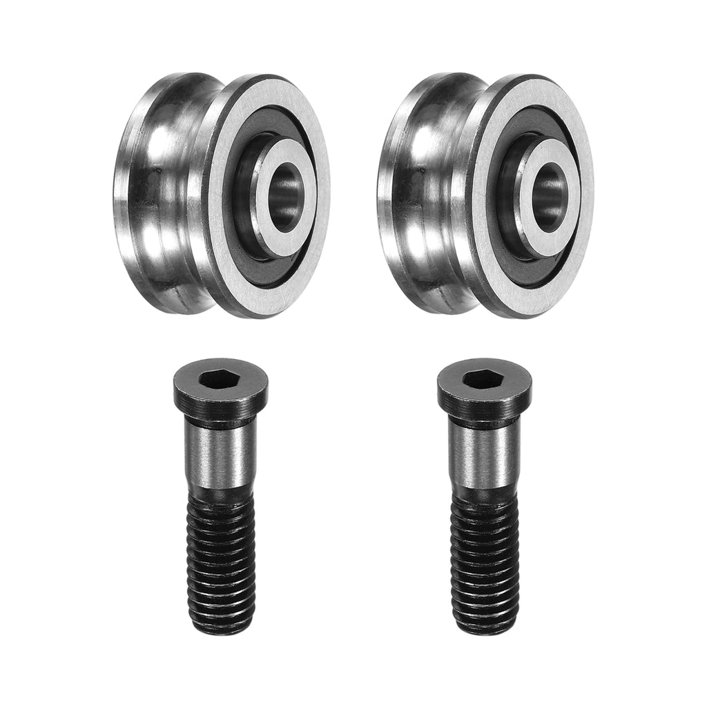 Uxcell 2 Pcs U Groove Bearings, 6x23x11mm Rail Ball Bearings Groove Guide Pulley Bearing Steel Replacement for Rail Track Linear Motion System Printing Project ABEC1