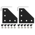 Uxcell 2Set 2020 Corner Bracket Plate, L-Slot Aluminum Extrusion Connector, Outside Joint Plate with Screws for 2020 Series Aluminum Profile 3D Printer Frame, Black