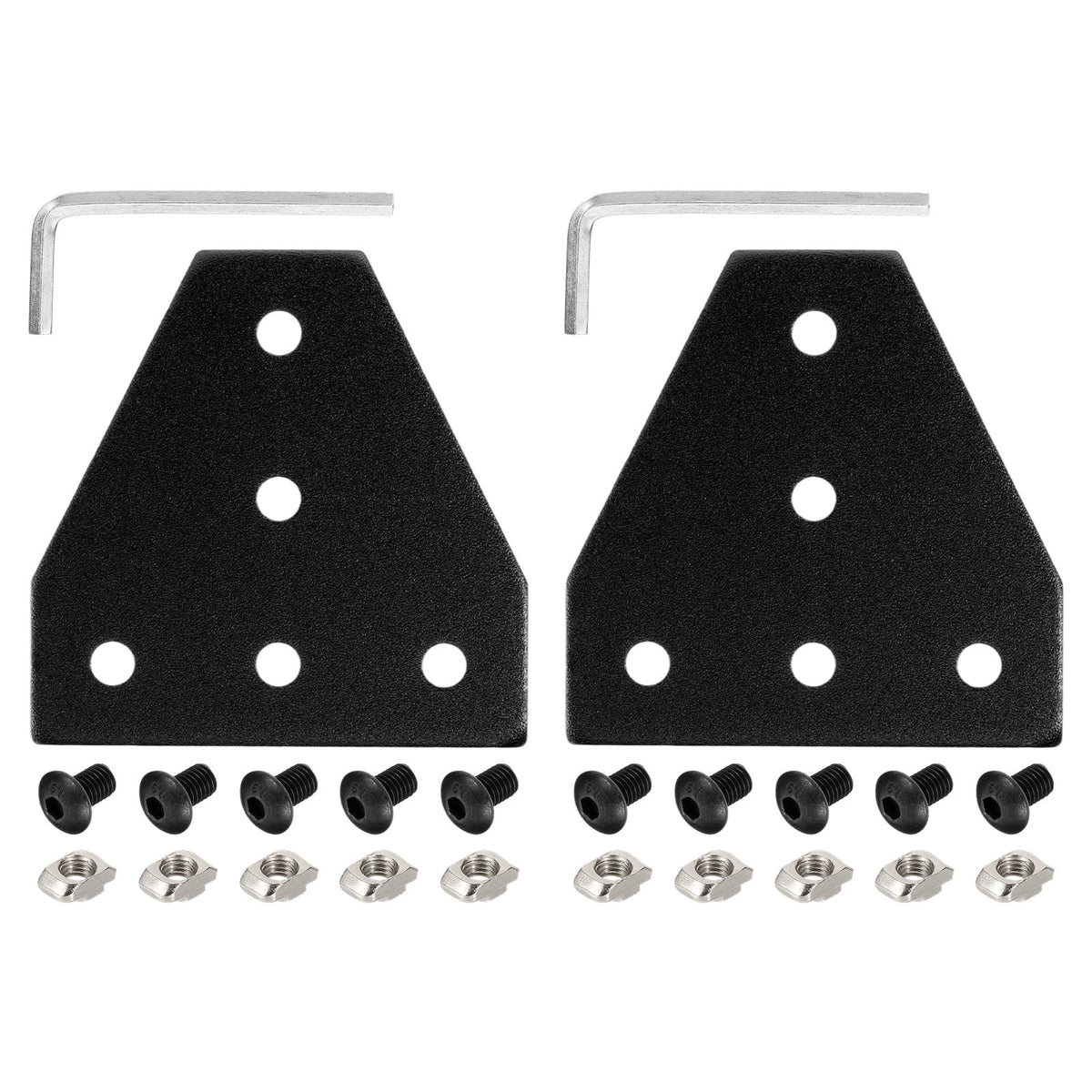 Uxcell 2Set 2020 Corner Bracket Plate, T-Slot Aluminum Extrusion Connector, Outside Joint Plate with Screws for 2020 Series Aluminum Profile 3D Printer Frame, Black