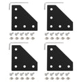 Uxcell 4Set 2020 Corner Bracket Plate, L-Slot Aluminum Extrusion Connector, Outside Joint Plate with Screws for 2020 Series Aluminum Profile 3D Printer Frame, Black
