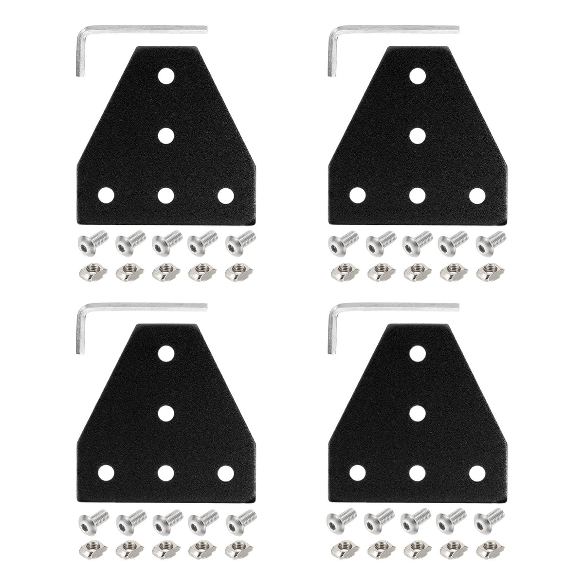 Uxcell 4Set 2020 Corner Bracket Plate, T-Slot Aluminum Extrusion Connector, Outside Joint Plate with Screws for 2020 Series Aluminum Profile 3D Printer Frame, Black