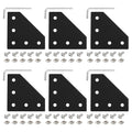 Uxcell 6Set 2020 Corner Bracket Plate, L-Slot Aluminum Extrusion Connector, Outside Joint Plate with Screws for 2020 Series Aluminum Profile 3D Printer Frame, Black