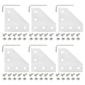 Uxcell 6Set 2020 Corner Bracket Plate, L-Slot Aluminum Extrusion Connector, Outside Joint Plate with Screws for 2020 Series Aluminum Profile 3D Printer Frame, Silver Tone