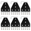 Uxcell 6Set 2020 Corner Bracket Plate, T-Slot Aluminum Extrusion Connector, Outside Joint Plate with Screws for 2020 Series Aluminum Profile 3D Printer Frame, Black