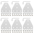 Uxcell 6Set 2020 Corner Bracket Plate, T-Slot Aluminum Extrusion Connector, Outside Joint Plate with Screws for 2020 Series Aluminum Profile 3D Printer Frame, Silver Tone