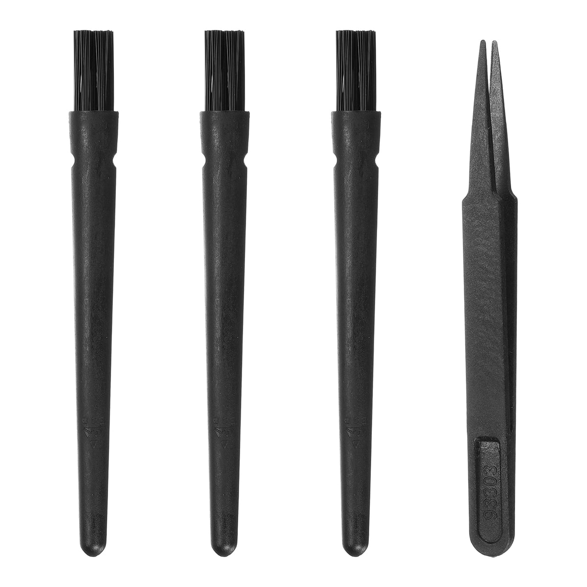 Uxcell ESD Brush, 3Pcs Electronic Cleaning Brush Set with Tweezers Anti Static Cleaning Tools Plastic Pen-Shaped Nylon for PCB Computer Keyboard Camera 3D Printers, 18x11mm Bristles