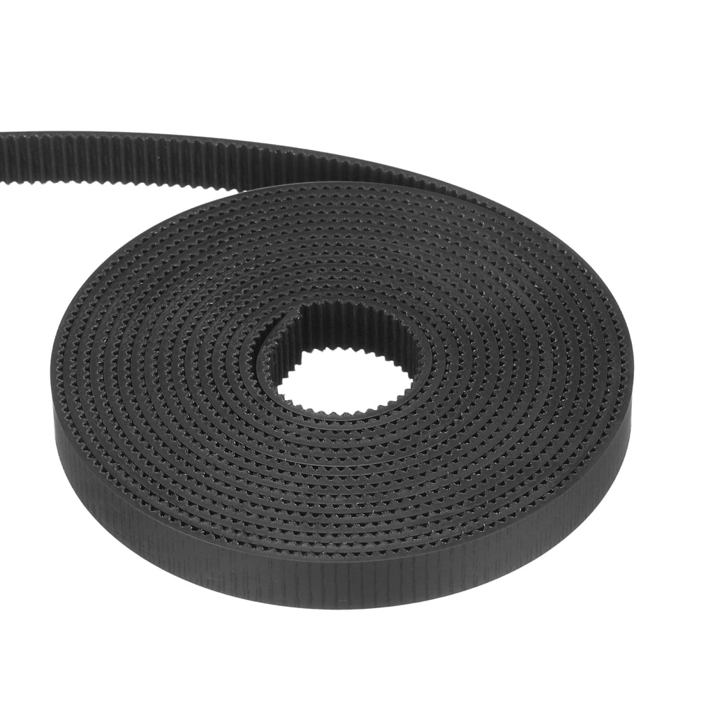 Uxcell PU Steel Cord 2GT Timing Belt Black Cloth Teeth 10x2000mm 2mm Pitch 2mm Thick White Open Loop Pulley Timing Belt for 3D Printer