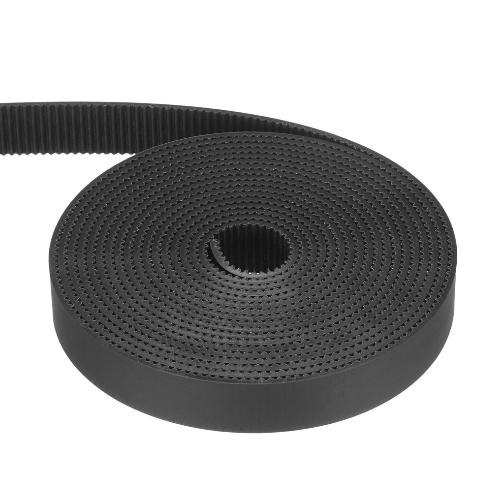Uxcell PU Steel Cord 2GT Timing Belt Black Cloth Teeth 15x2000mm 2mm Pitch 2mm Thick White Open Loop Pulley Timing Belt for 3D Printer