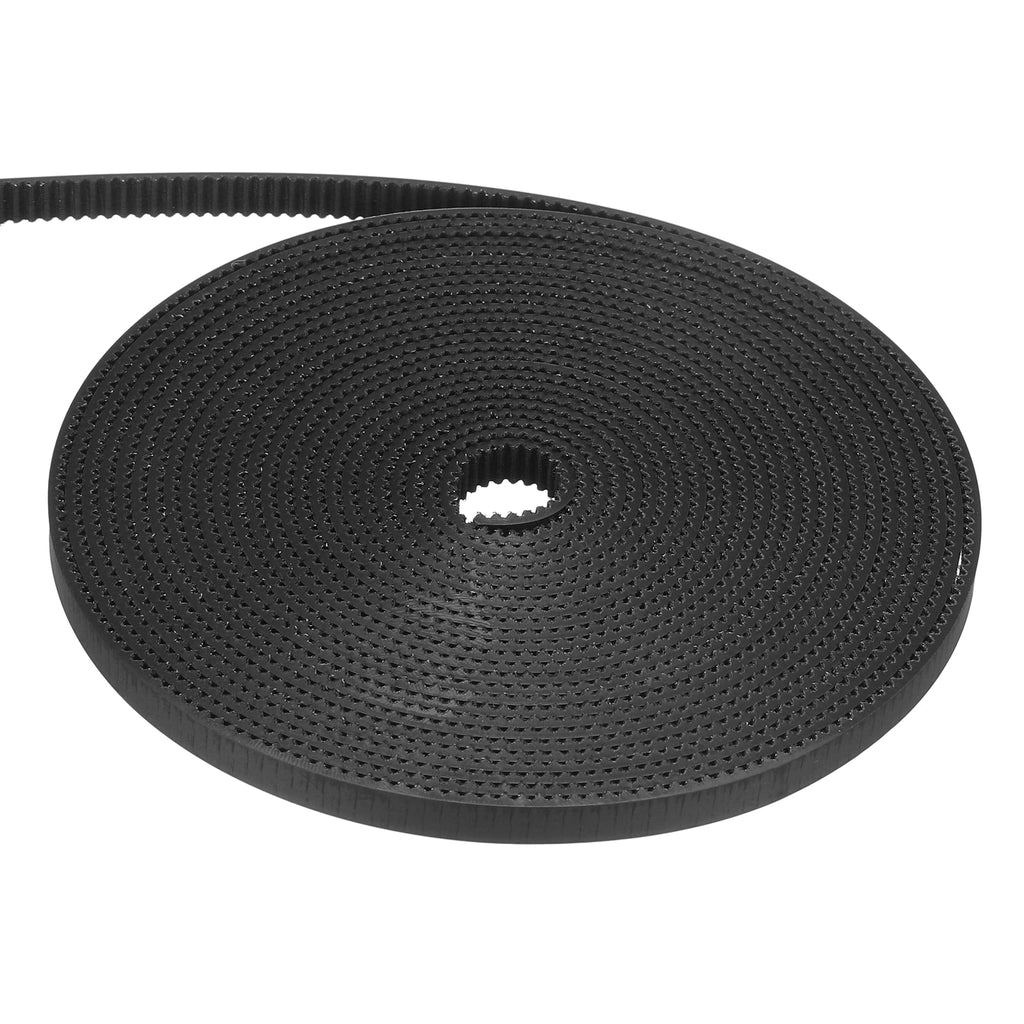Uxcell PU Steel Cord 2GT Timing Belt Black Cloth Teeth 6x5000mm 2mm Pitch 2mm Thick White Open Loop Pulley Timing Belt for 3D Printer
