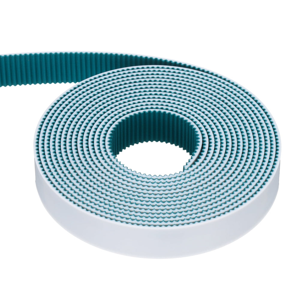 Uxcell PU Steel Cord 2GT Timing Belt Green Cloth Teeth 15x2000mm 2mm Pitch 2mm Thick White Open Loop Pulley Timing Belt for 3D Printer