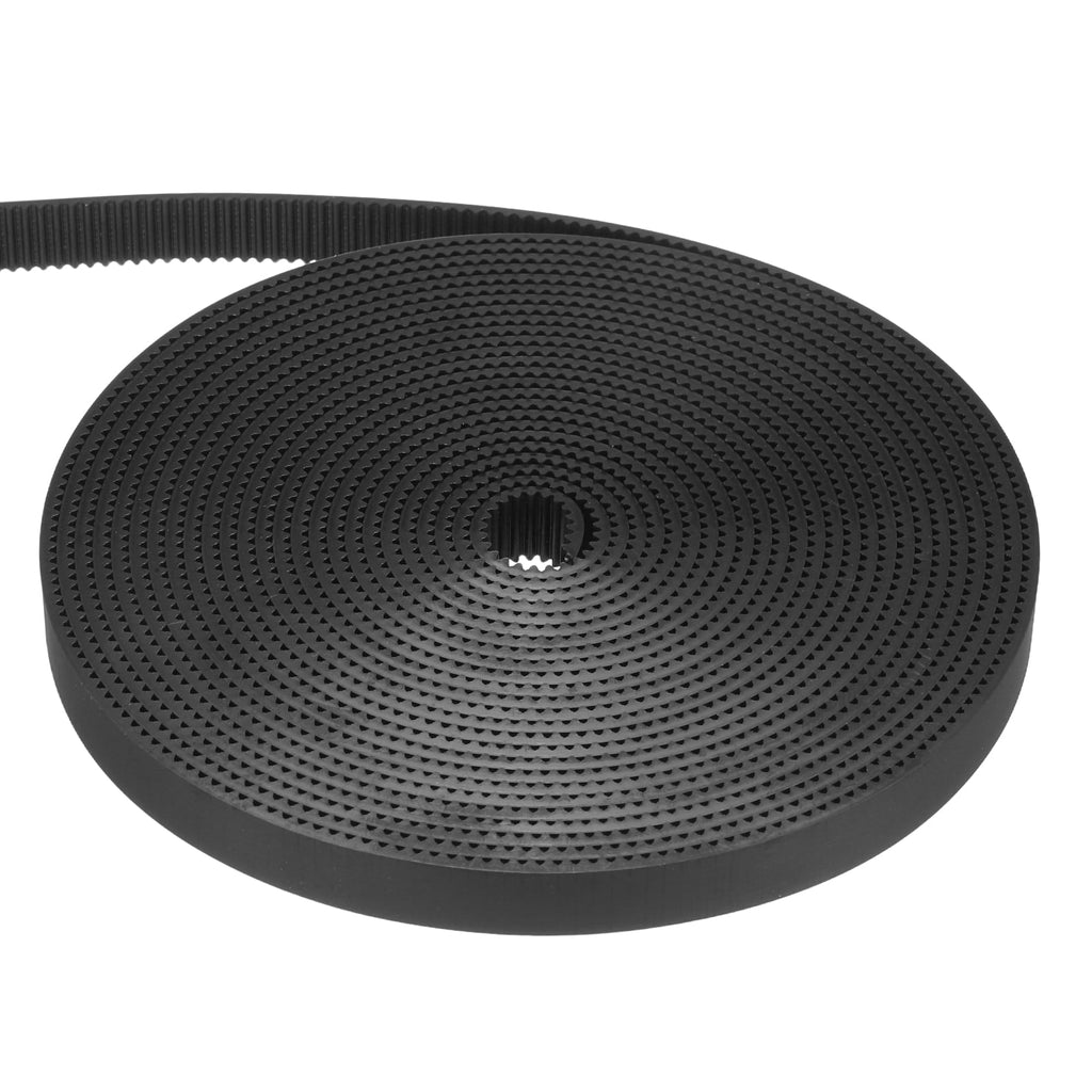 Uxcell Polyurethane PU Fiber Cord 2GT Timing Belt 10x5000mm 2mm Pitch 2mm Thick Black Open Loop Pulley Timing Belt for 3D Printer