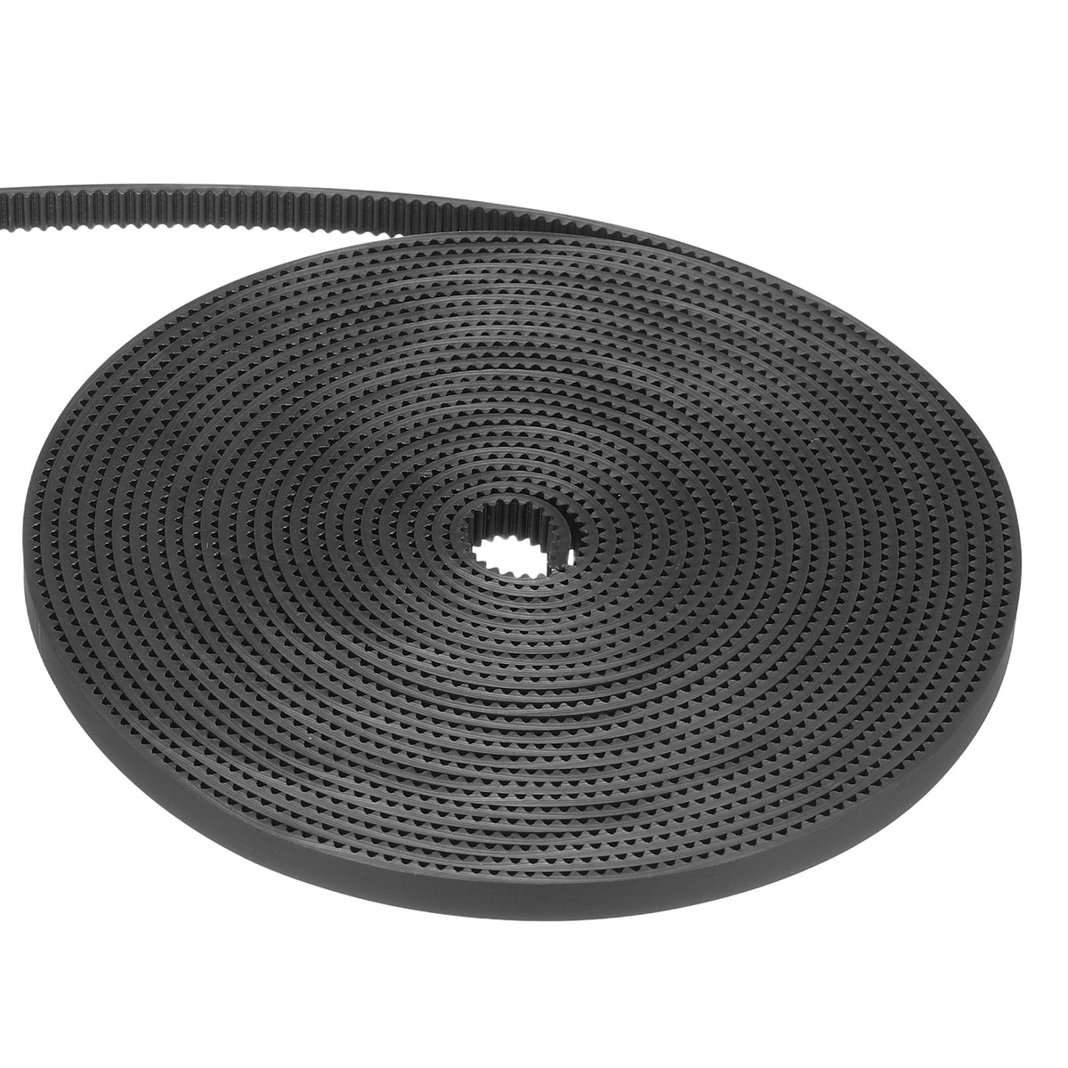 Uxcell Polyurethane PU Fiber Cord 2GT Timing Belt 6x5000mm 2mm Pitch 2mm Thick Black Open Loop Pulley Timing Belt for 3D Printer
