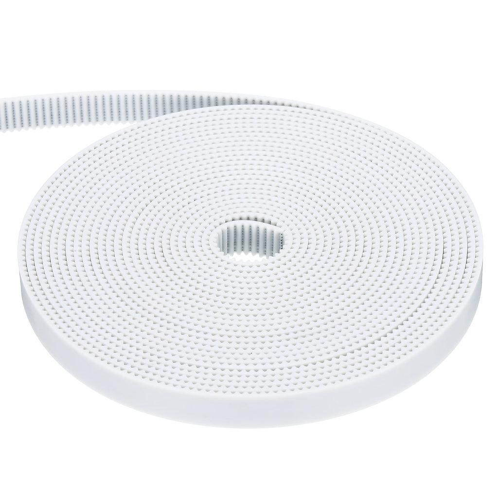 Uxcell Polyurethane PU Steel Cord 2GT Timing Belt 10x5000mm2mm Pitch 2mm Thick White Open Loop Pulley Timing Belt for 3D Printer