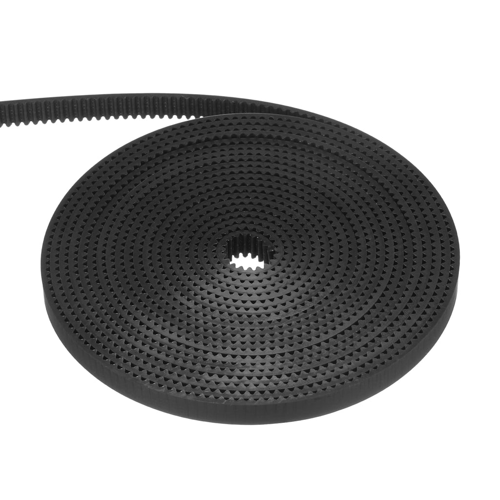 Uxcell Polyurethane PU Steel Cord 2GT Timing Belt 6x2000mm2mm Pitch 2mm Thick Black Open Loop Pulley Timing Belt for 3D Printer
