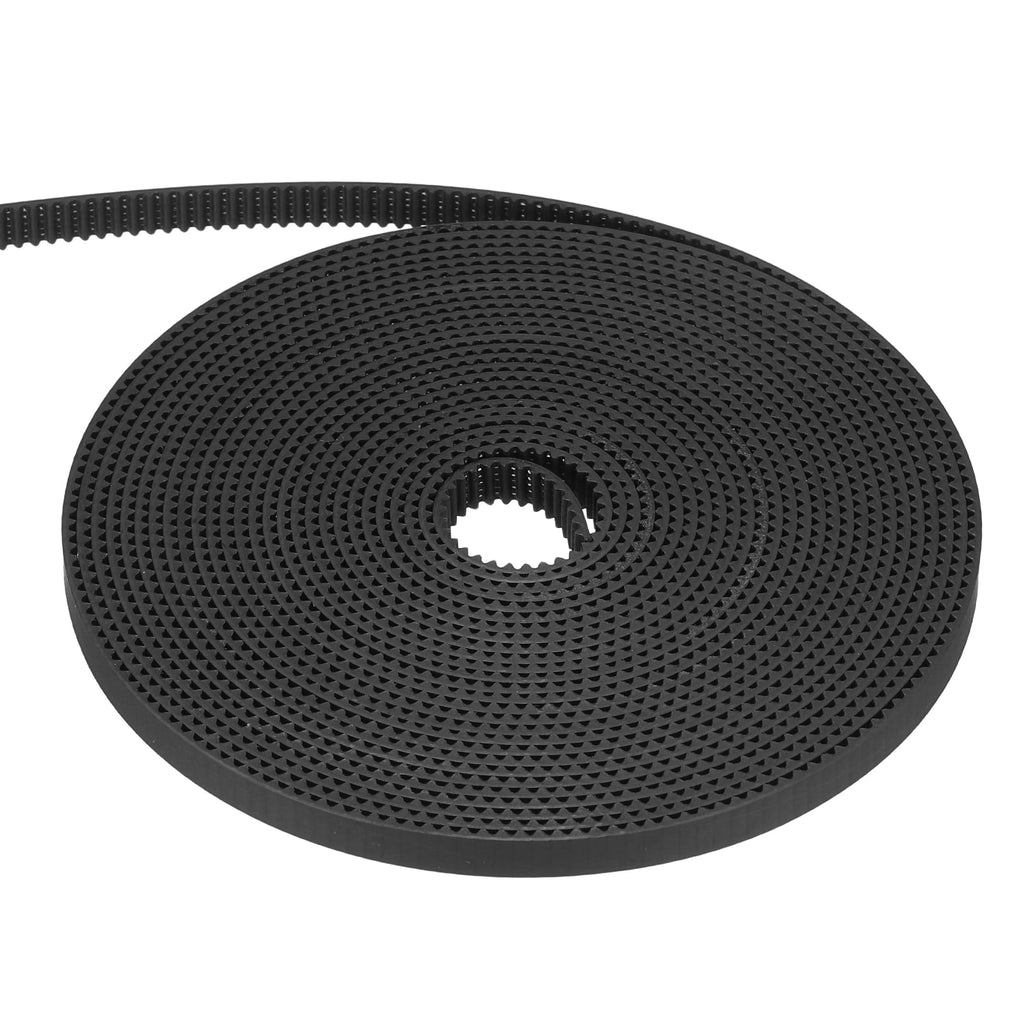 Uxcell Polyurethane PU Steel Cord 2GT Timing Belt 6x5000mm2mm Pitch 1.5mm Thick Black Open Loop Pulley Timing Belt for 3D Printer