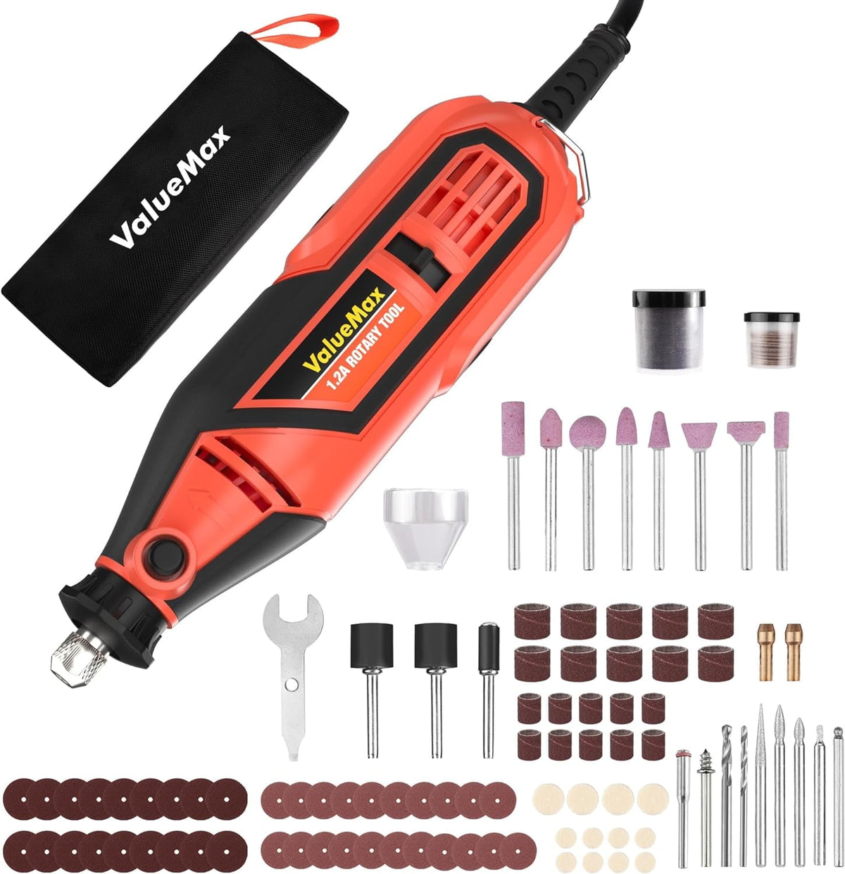 ValueMax 1.2A Power Rotary Tool, 35000 RPM 5 Speed, 120 Pieces