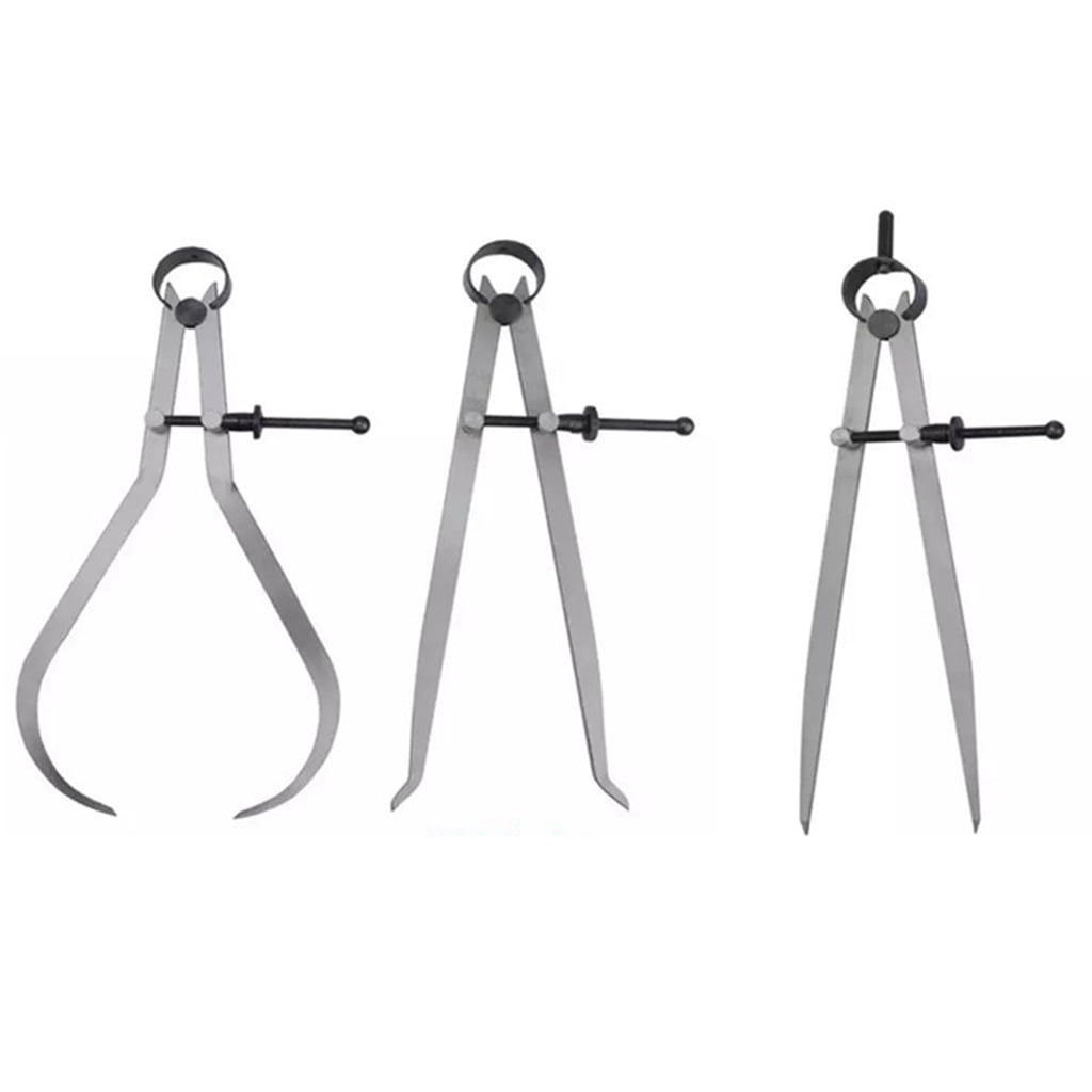 Whoamigo 8 inches Inside Spring Outside Divider Caliper Set Calipers Measuring Tool for Wood Turning Lathe Projects 3 Pack