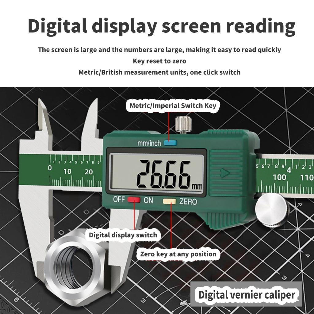 CEORPER Versatile Digital Calipers High Accuracy Digital Calipers Simple Use for Industrial Manufacturing & Woodworking Projects
