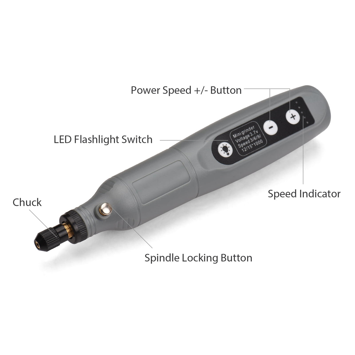 Polishing Buffing Wheel Set Mini Portable Tool Set Mini Cordless Grinder Handheld Rechargeable Electric Drill USB Charging 5-Speed with Multiple Attachments LED Light for Cutting Sanding Engraving