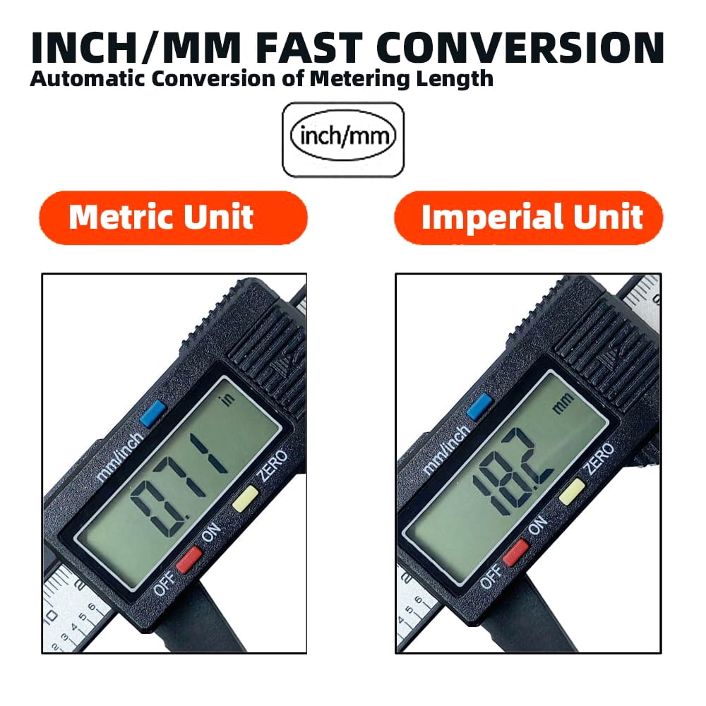 Nortools Digital Caliper, 0-6" Measuring Tool, Black