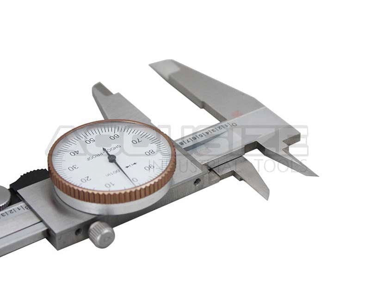 Accusize 0-12 inch by 0.001 inch Precision Dial Caliper, Stainless Steel, in Fitted Box, P920-S212